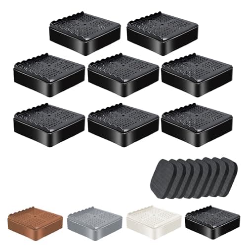 Slipstick Bed Risers with Non-Slip Grip (4-Pack)