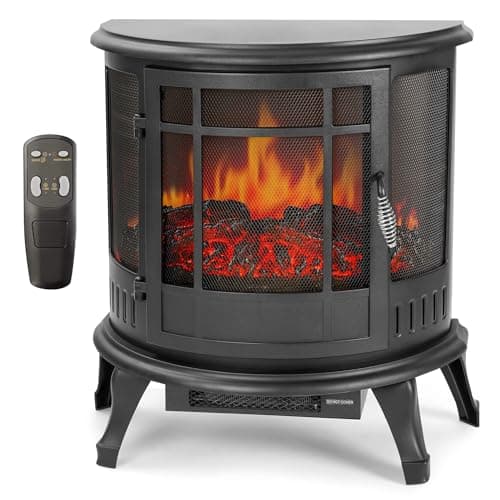 16-Inch Electric Fireplace Stove Heater with 3D LED Flames