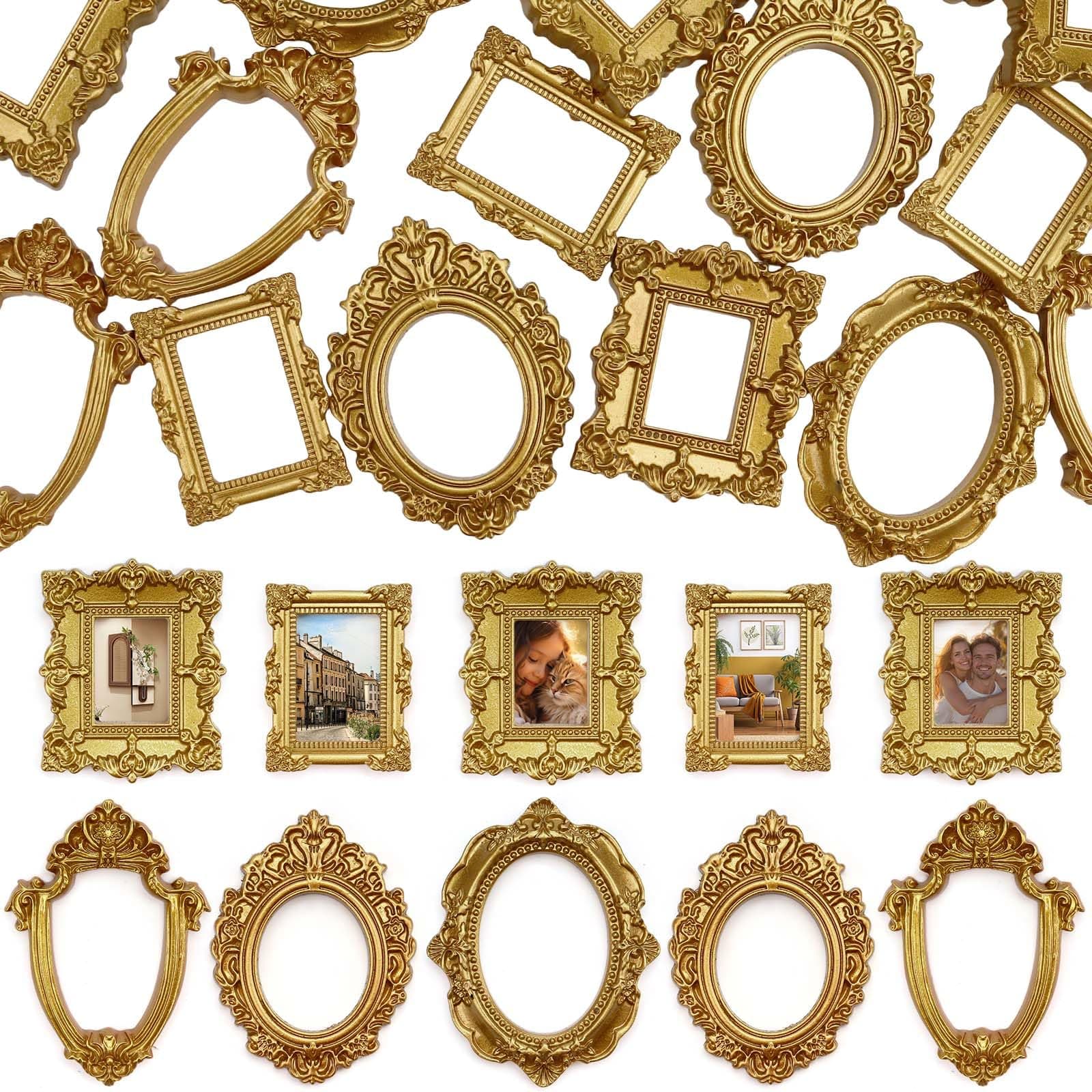 Small Picture Frames (Set of 4, Gold)