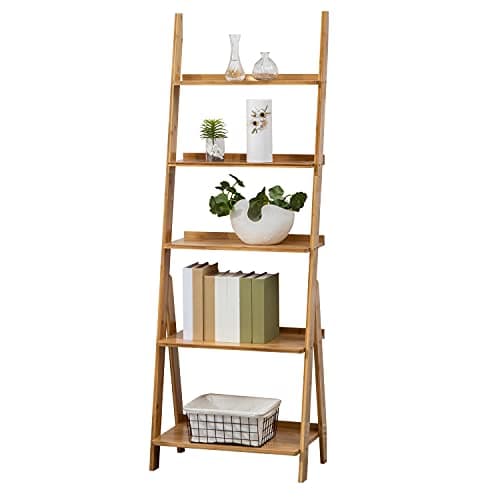 SOBIBO 5-Tier Bamboo Ladder Shelf