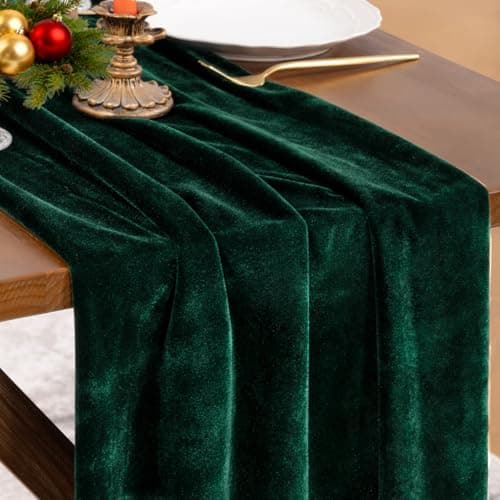 Socomi Green Velvet Table Runner - 20 x 120 in.