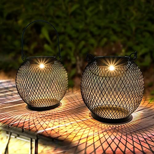 Metal Mesh Solar Lanterns (2-Pack)