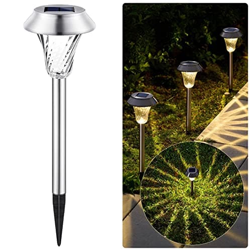 Mancra Solar Pathway Lights Stainless Steel Set of 8