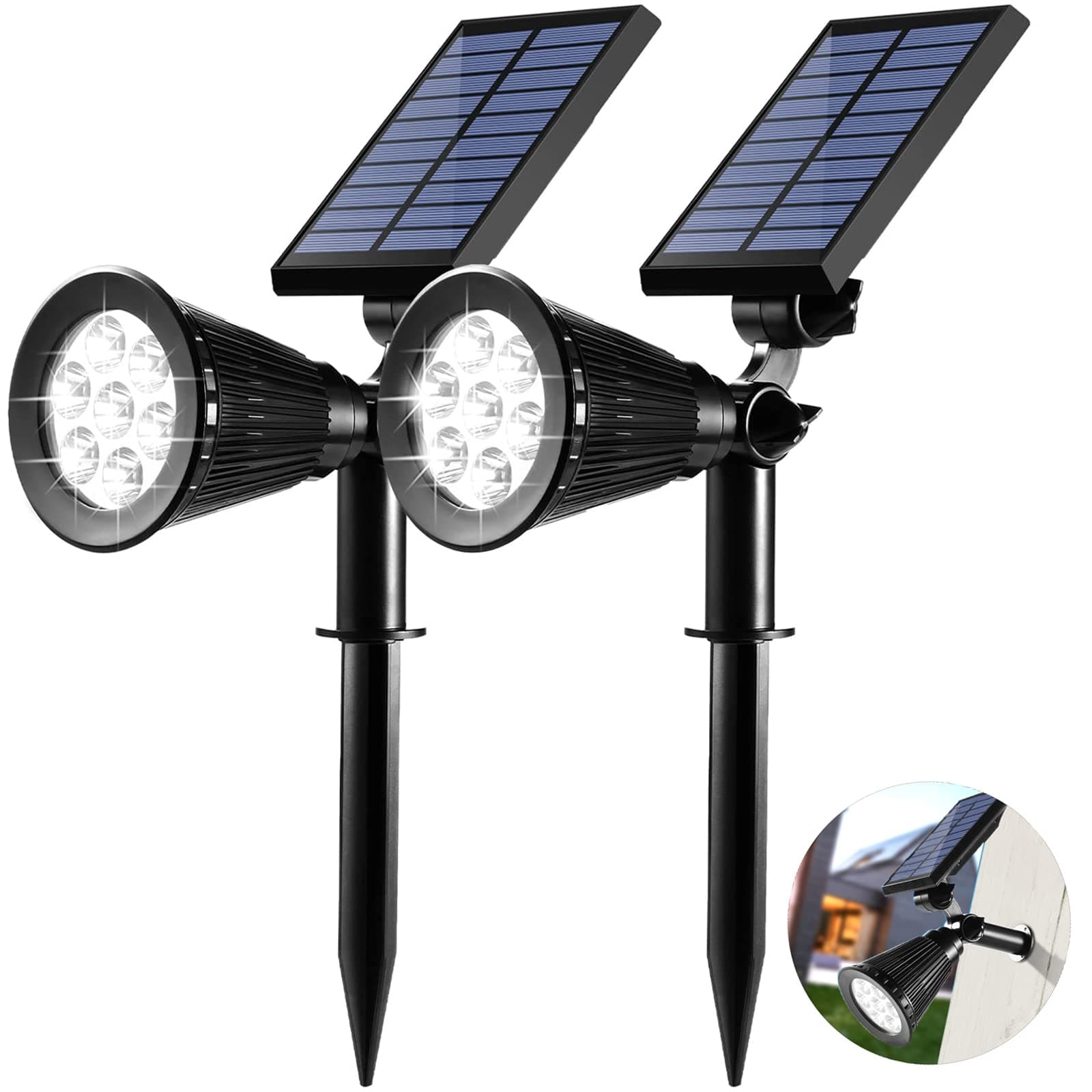 URPOWER Solar Spotlights Outdoor Landscape Set of 2