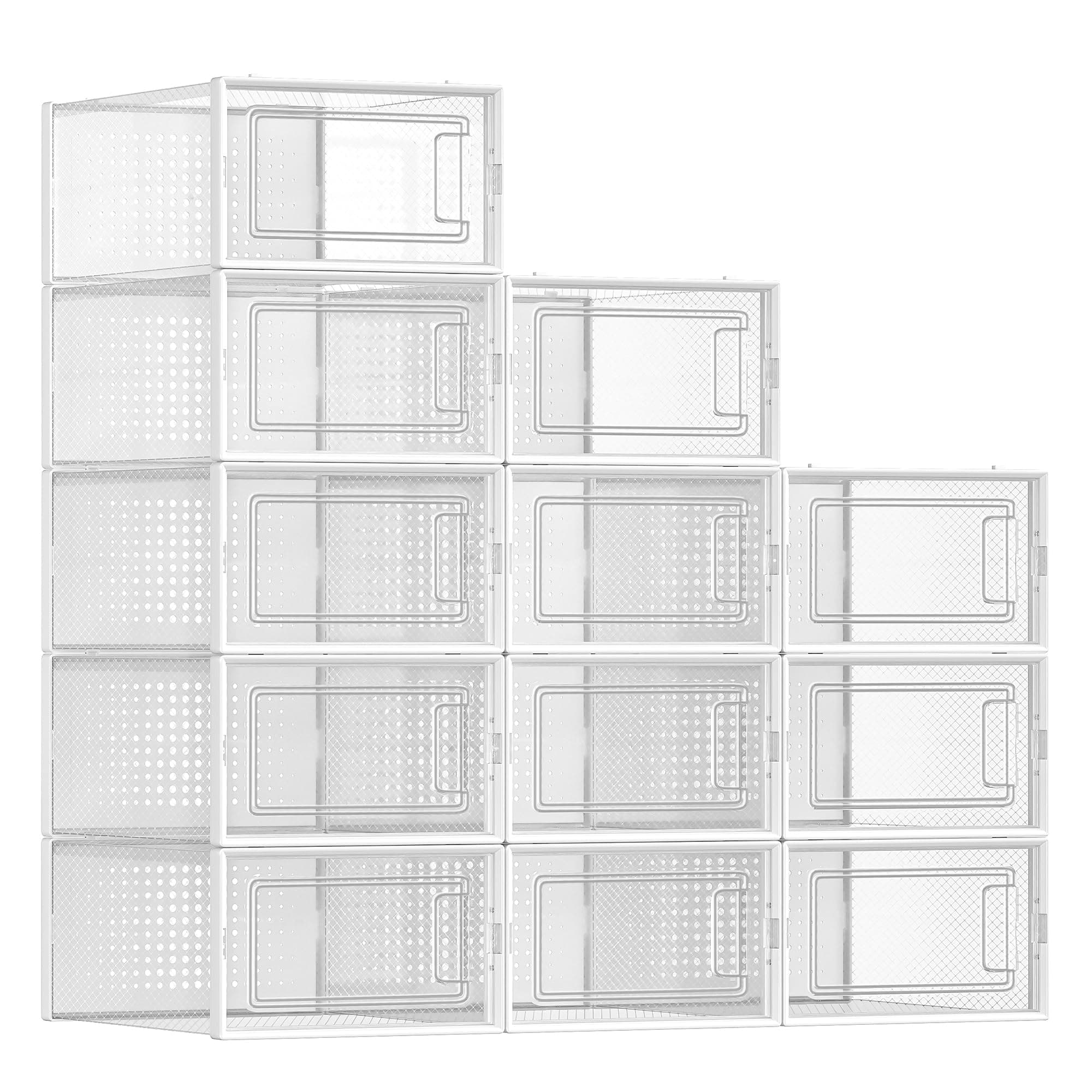 SONGMICS 12-Pack Clear Shoe Storage Boxes