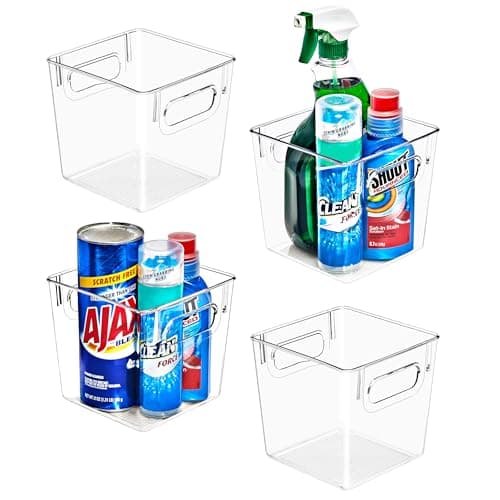 Sorbus Small Clear Plastic Storage Bins (10-Pack)