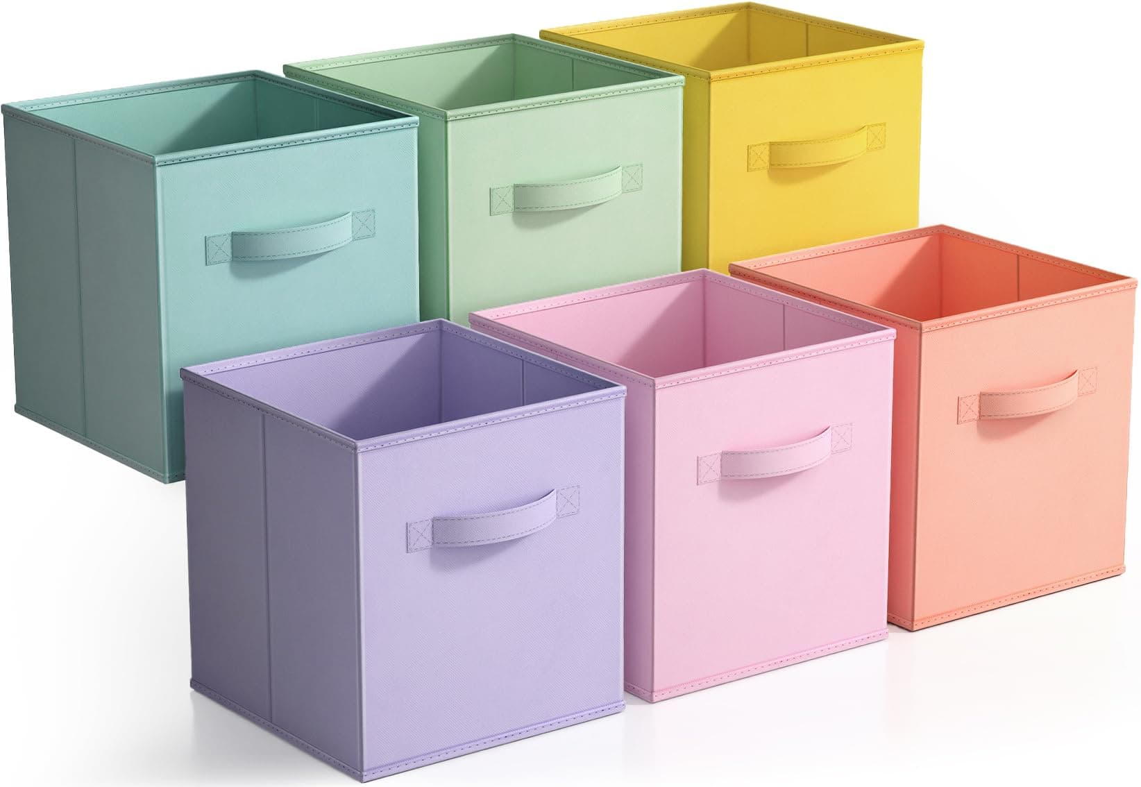 Sorbus Foldable Storage Cubes - 6 Pack Multi-Color