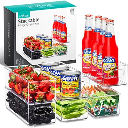 Sorbus Fridge Bins and Freezer Bins Refrigerator Organizer