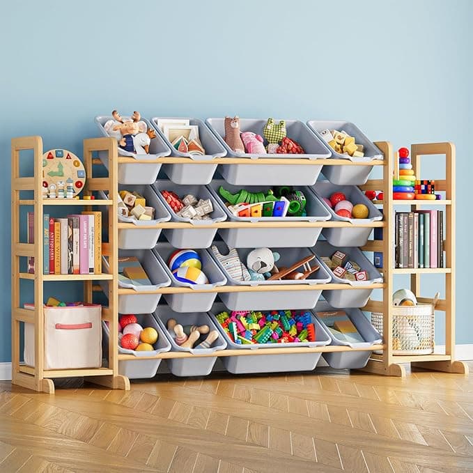 SpaceAid Toy Storage Organizer with 6 Shelves and 12 Bins