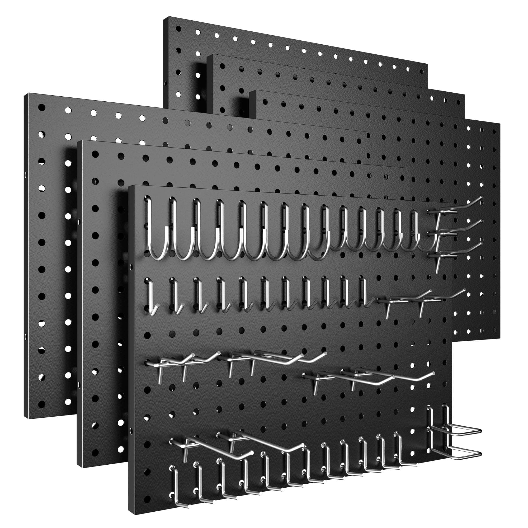 Spampur 4-Pack Metal Pegboard Panels with 50 Hooks