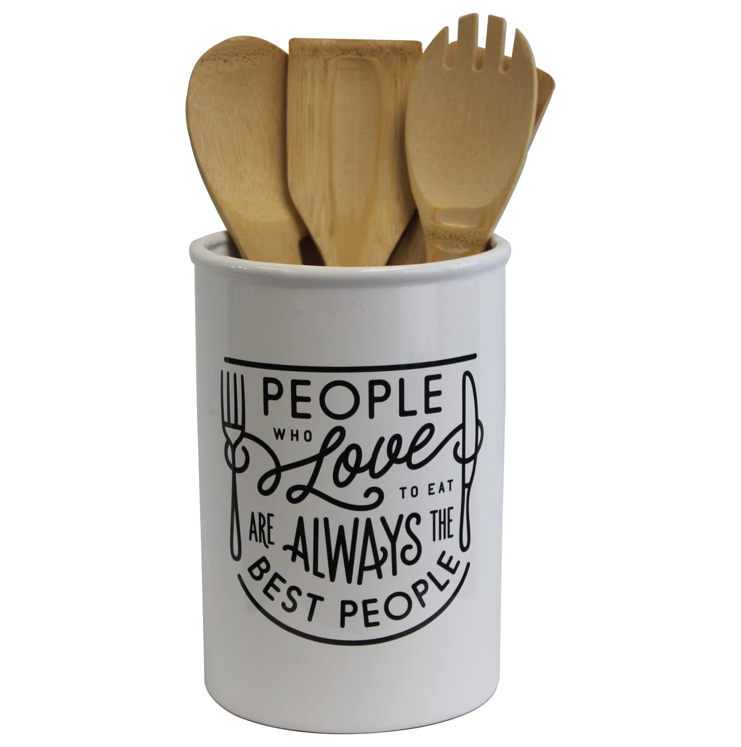 Speckled Stoneware Utensil Crock Kitchen