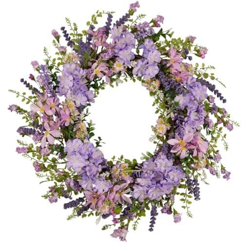 Blue and Lavender Spring Door Wreath (22-Inch)