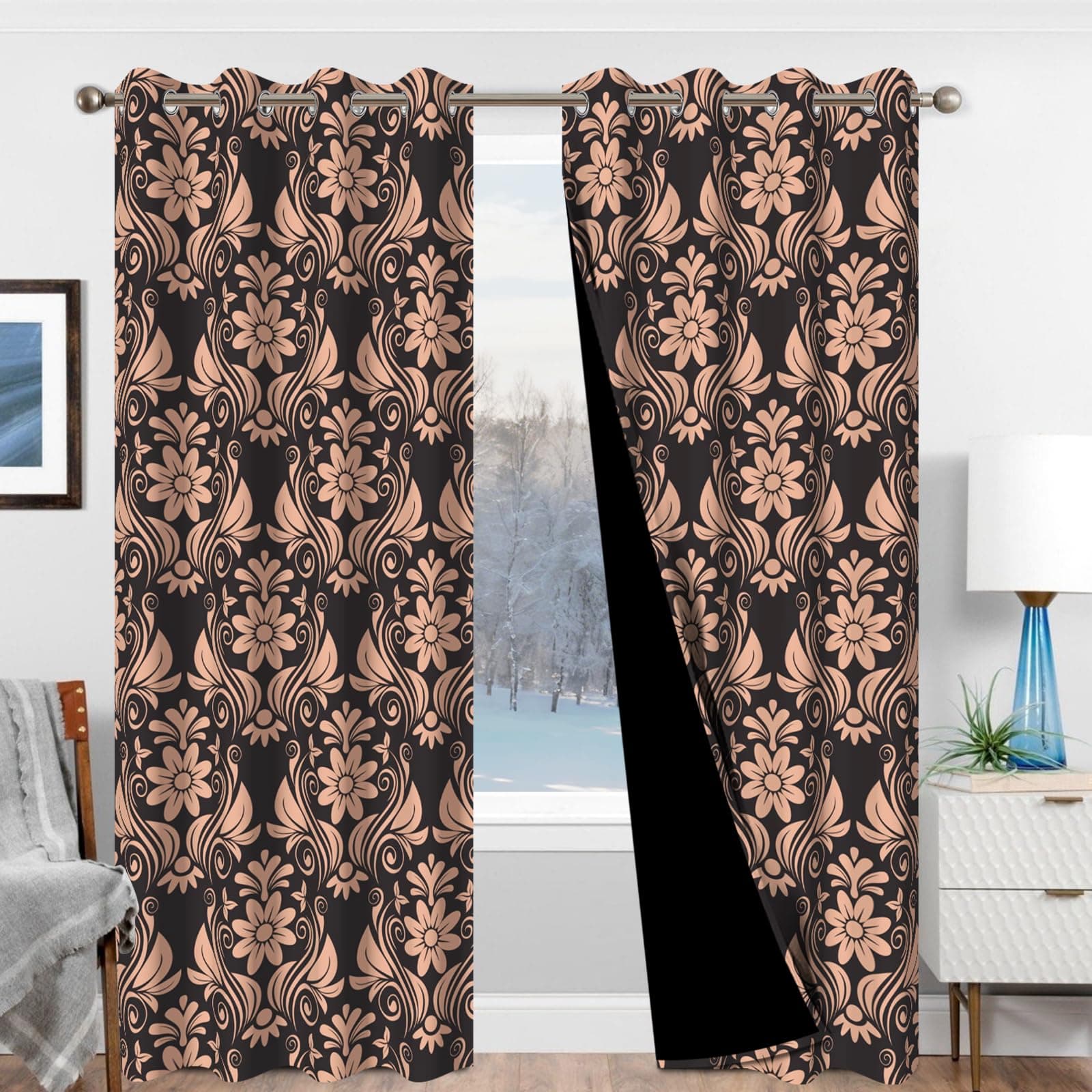 Spring Floral Blackout Curtains for Bedroom
