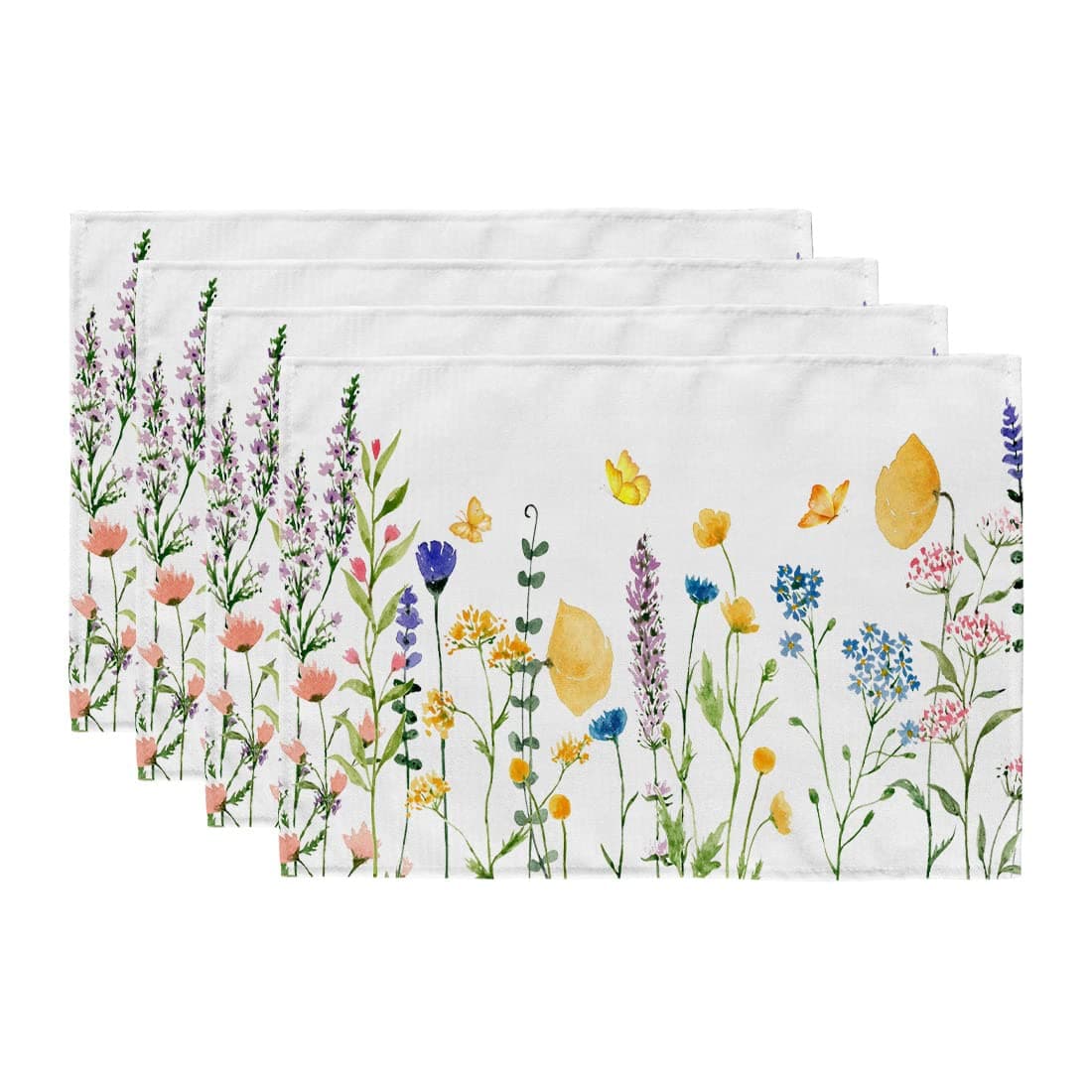 HOMETITUTE Spring Farmhouse Floral Placemats Set of 4