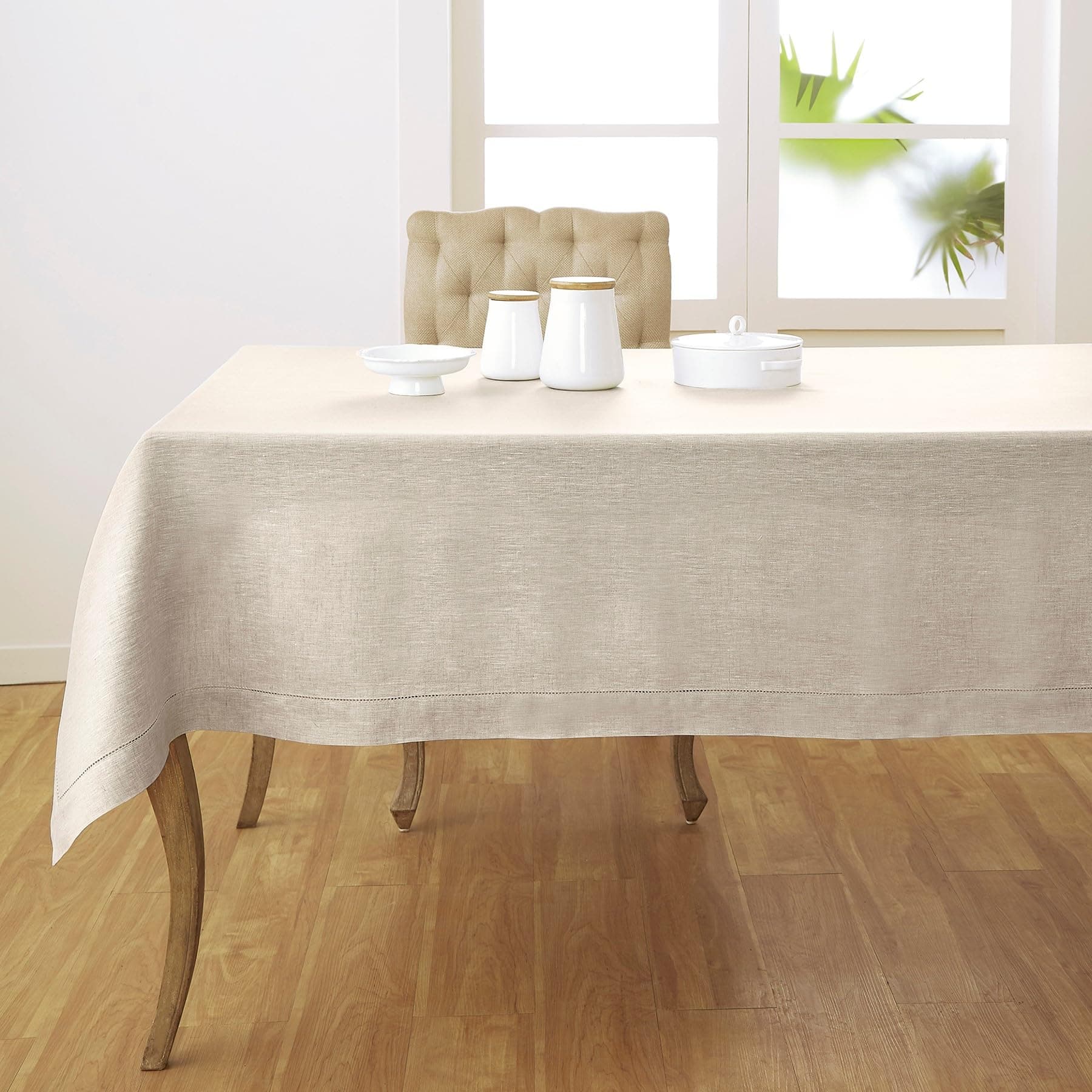 Solino Home 100% Linen Natural Tablecloth