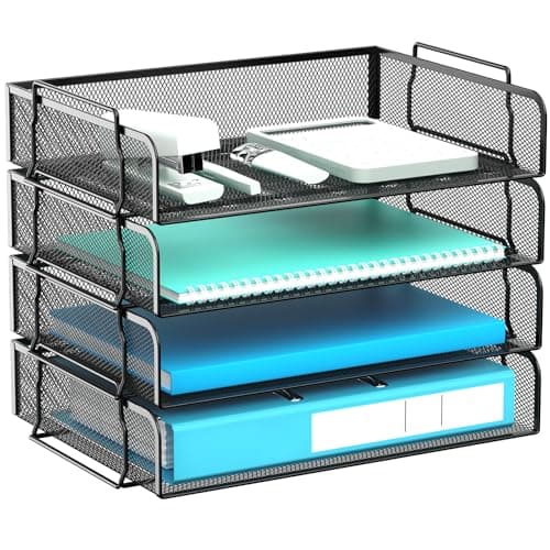 Stackable Letter Tray Desk Organizer - 2 Tier Compact