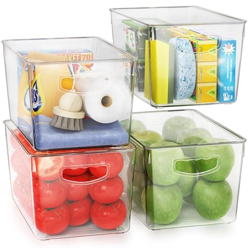 Stackable Pantry Organizer Bins (4-Pack)