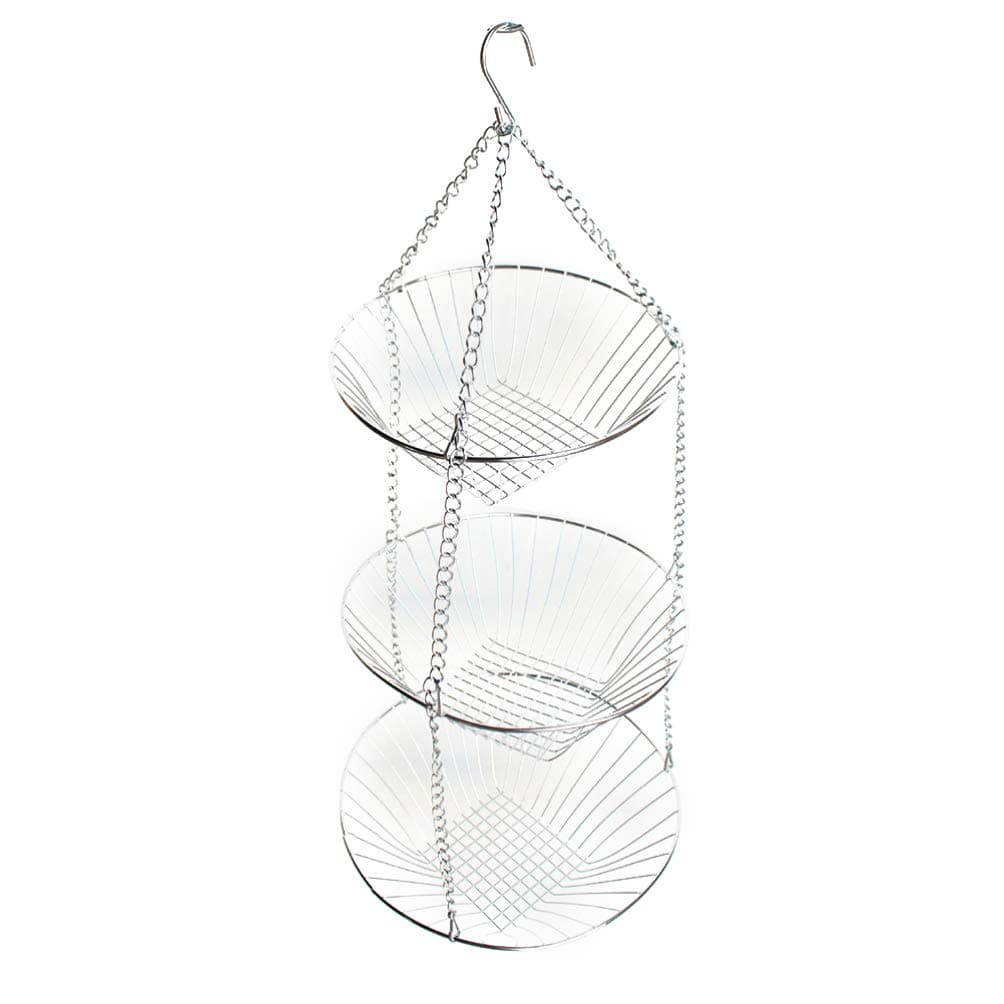 Large 3-Tier Black Hanging Fruit Basket High Capacity