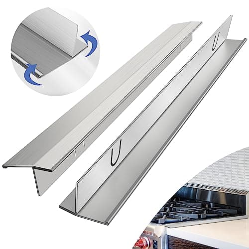 Stainless Steel Finish Stove Gap Cover 2-Pack