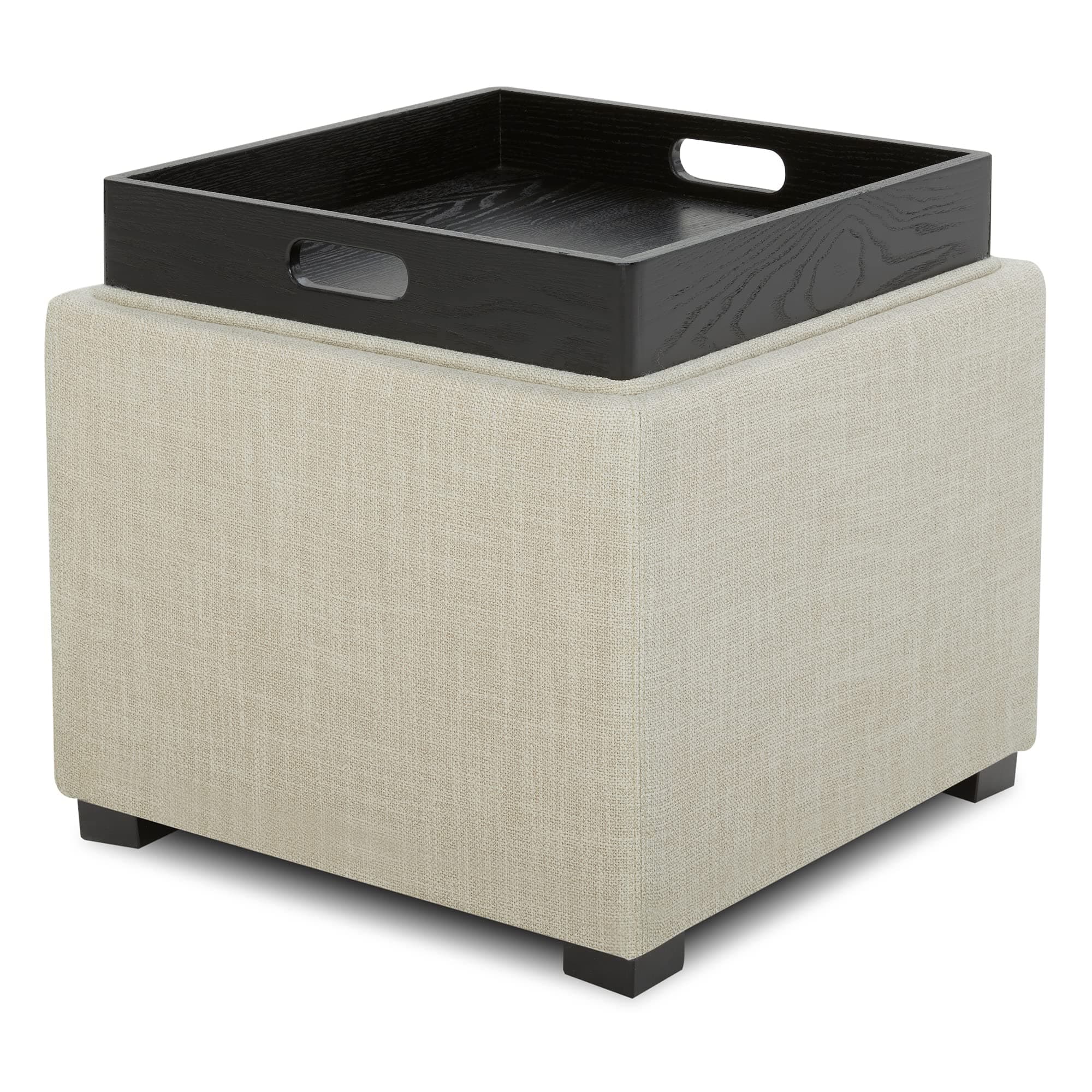 FSOBEIIALEO Large Square Velvet Storage Ottoman with Lid