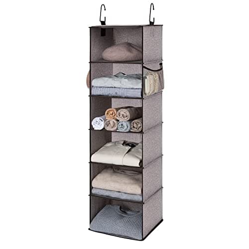 StorageWorks 6-Shelf Hanging Closet Organizer - Beige/White/Ivory