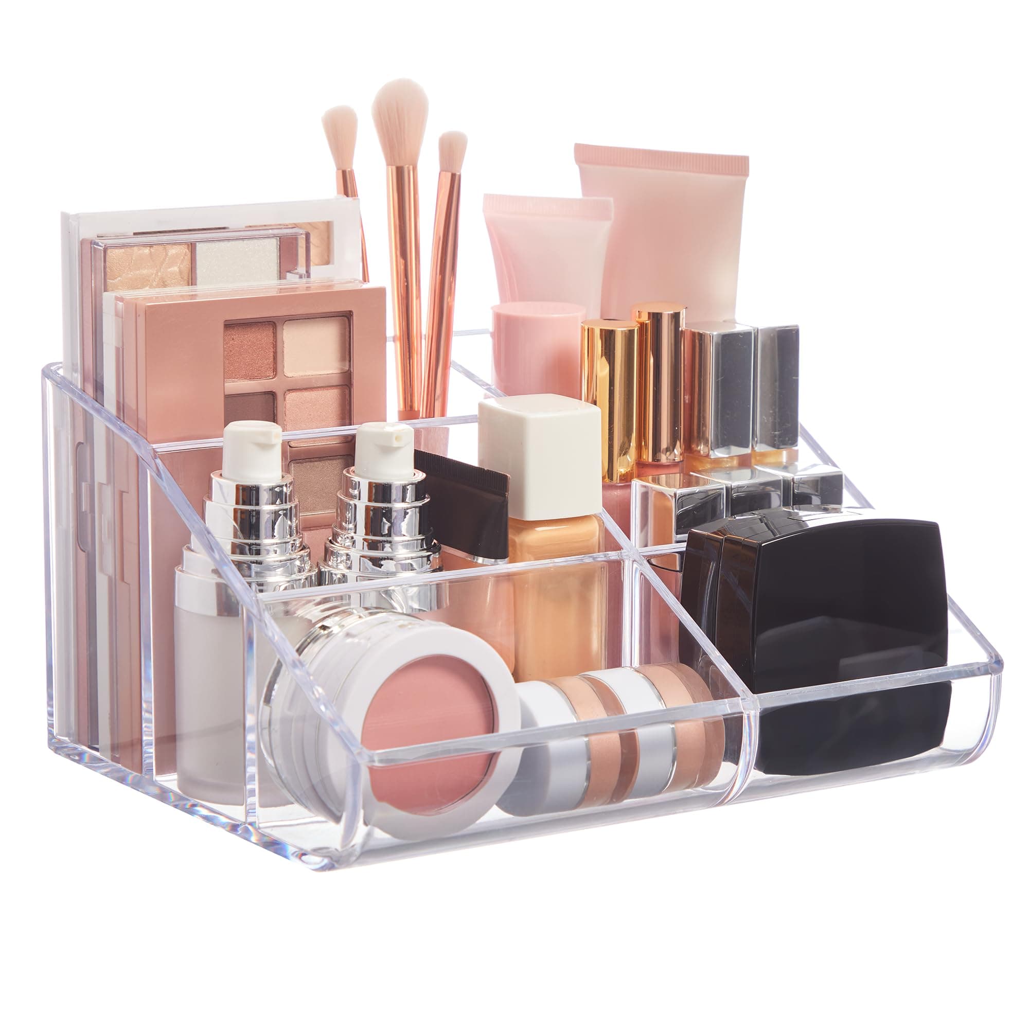 STORi Clear Plastic 6-Compartment Vanity Organizer