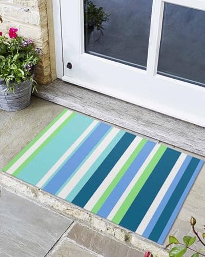 Striped Woven Outdoor Doormat