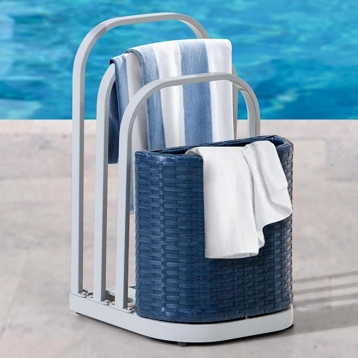 Sunjoy Rust-Proof Aluminum Pool Float Storage Rack - 35 in. Gray