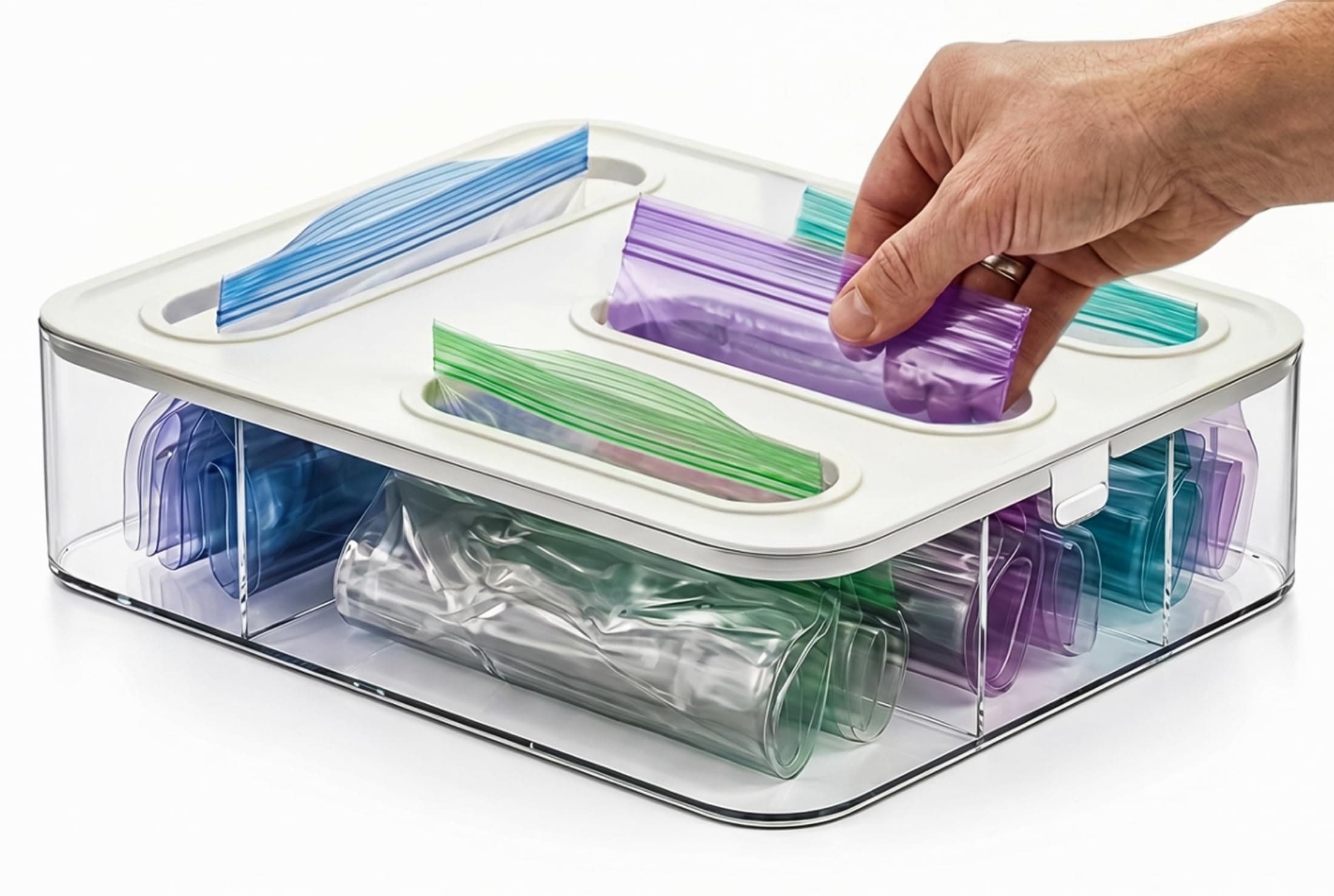 SURPPO Food Storage Bag Organizer, 4-in-1