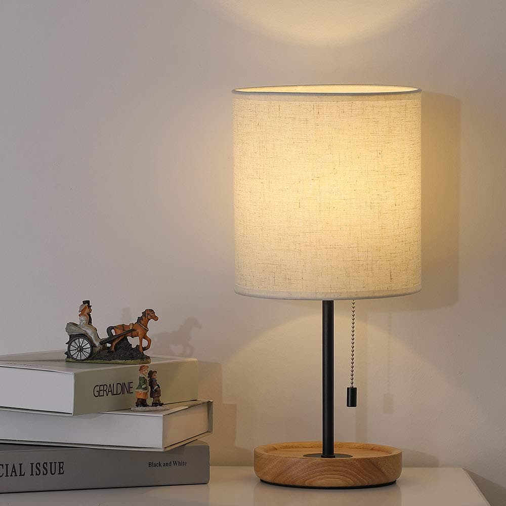 HAITRAL Bedside Table Lamp with Marble Base