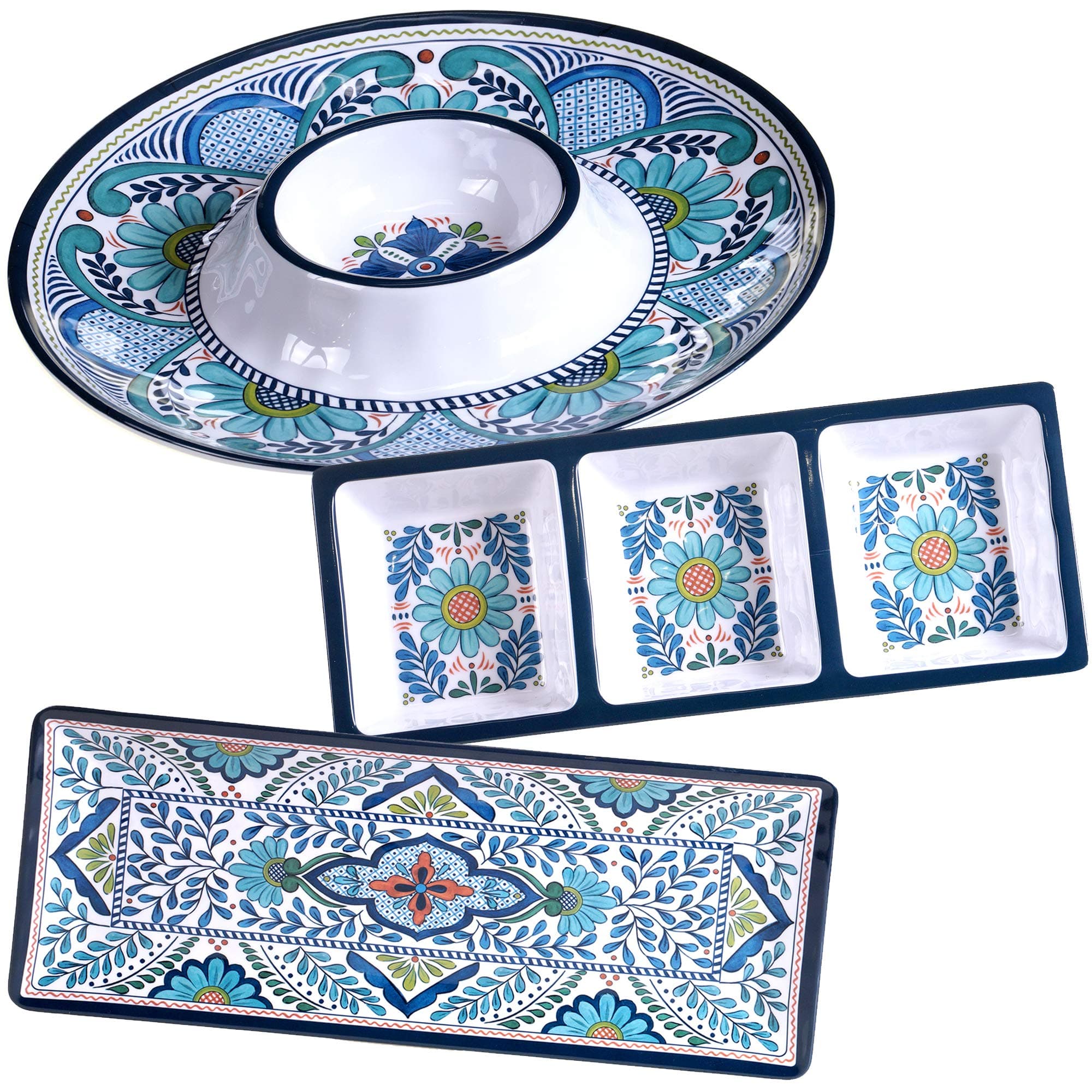Talavera 3-Piece Melamine Hostess Set