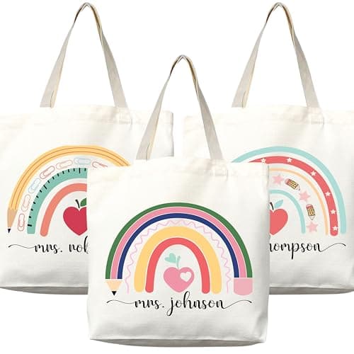 COCOMON Personalized Teacher Appreciation Canvas Tote Bag