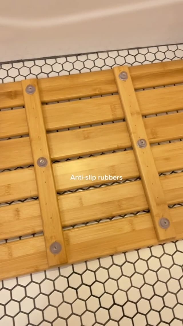 IKEA Teak Bath Mat Natural Wood Slat