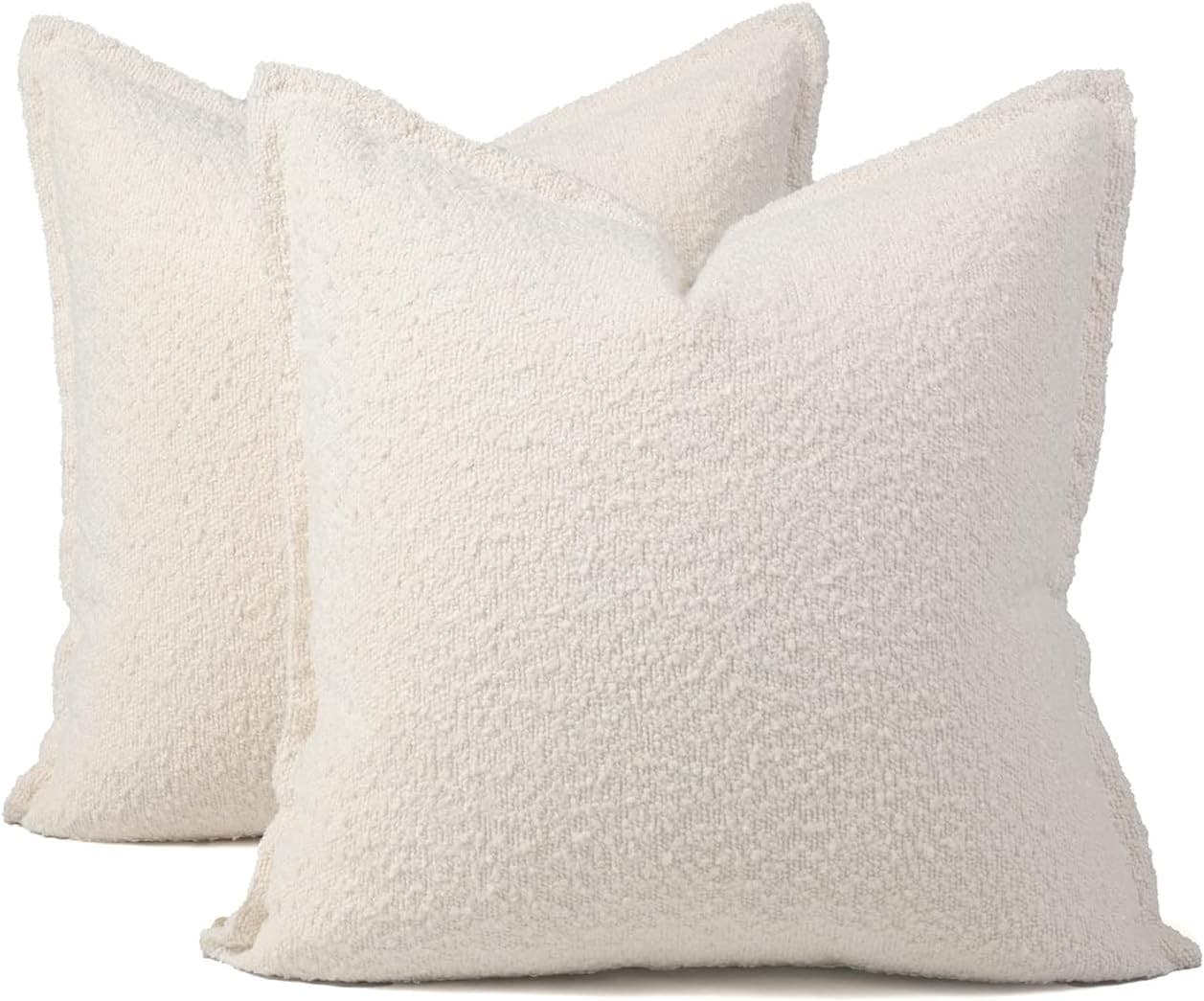 Light Colored Throw Pillow Covers (Set of 2)