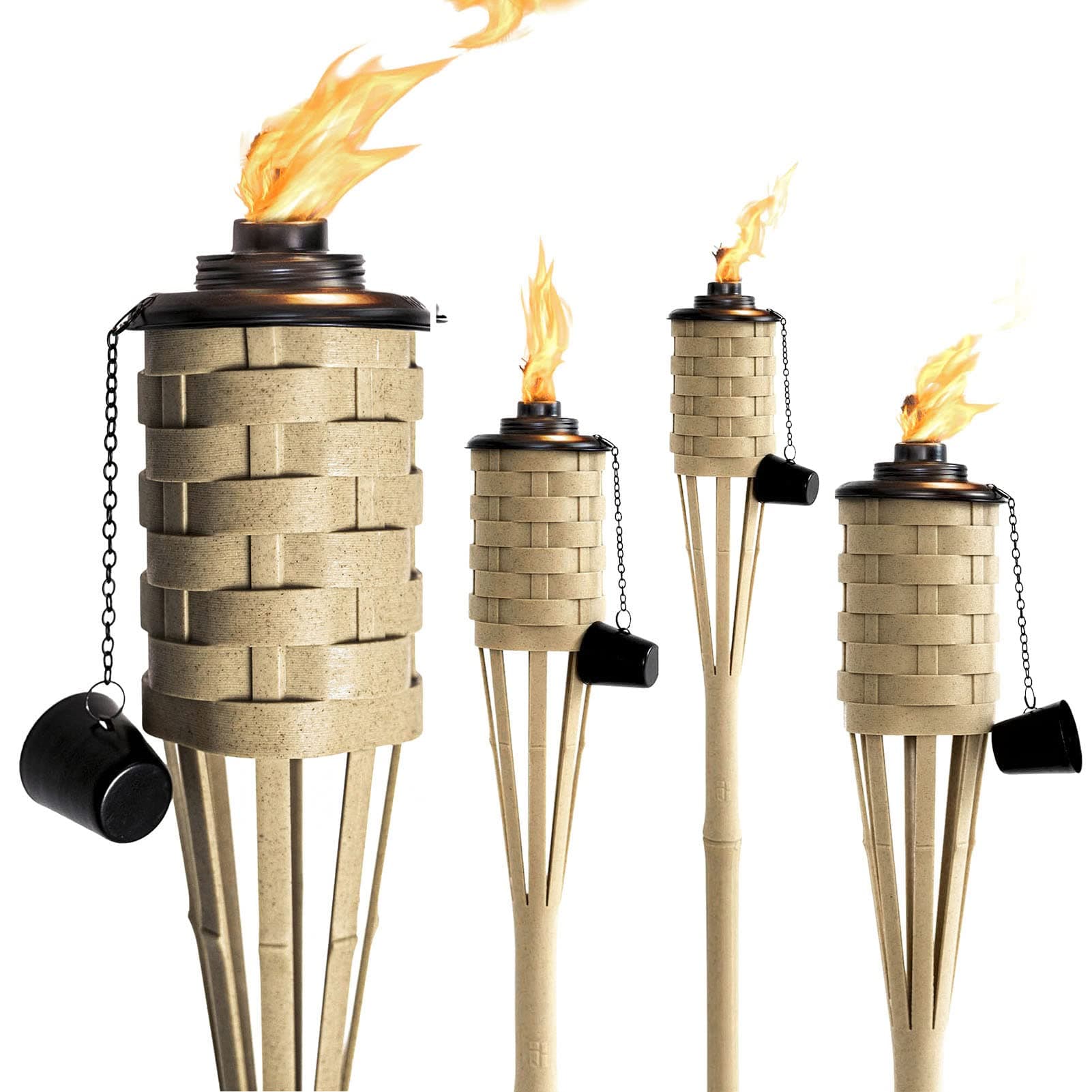 TIKI Bamboo Tiki Torches, 4-Pack
