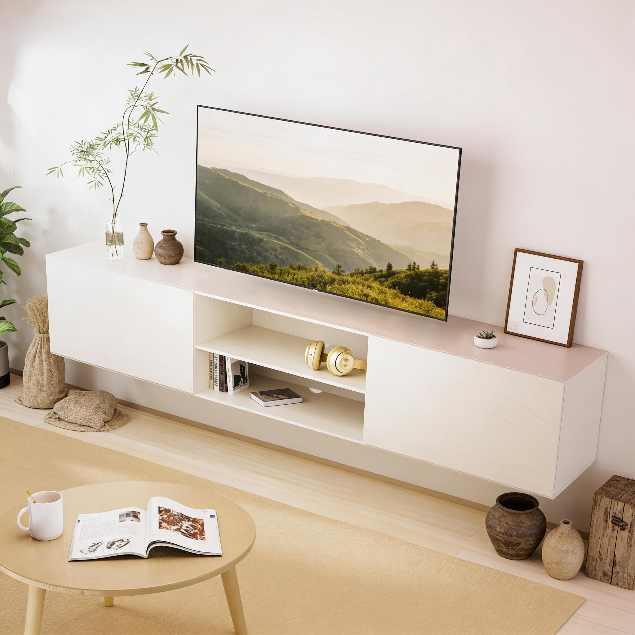 TIMSATIO 71 inch Floating Entertainment Center