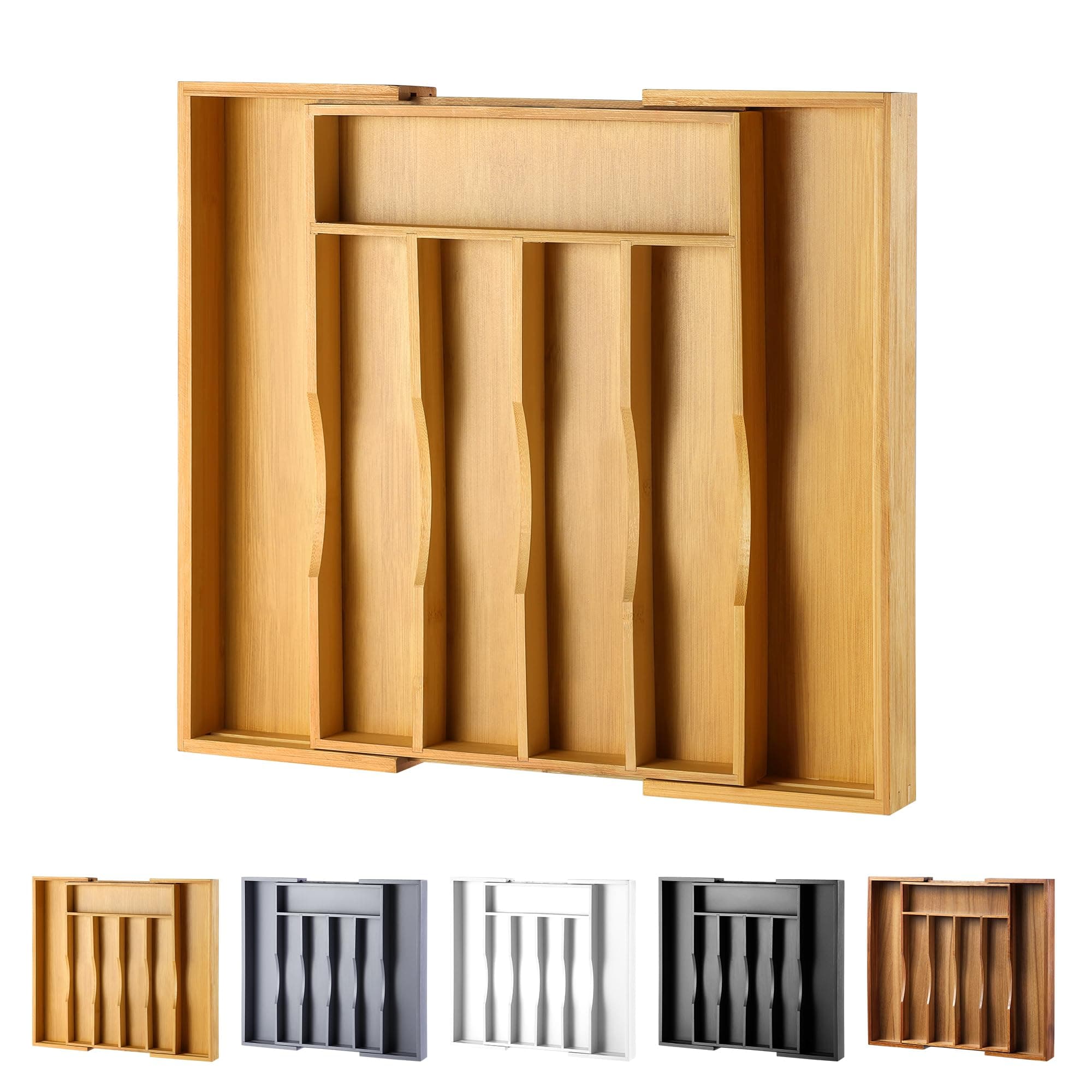Totally Bamboo Expandable 5-Compartment Drawer Organizer