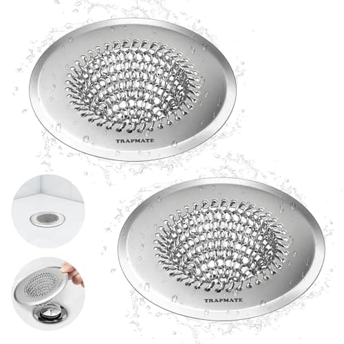 TRAPMATE Shower Drain Hair Catcher 4.4in Stainless Steel