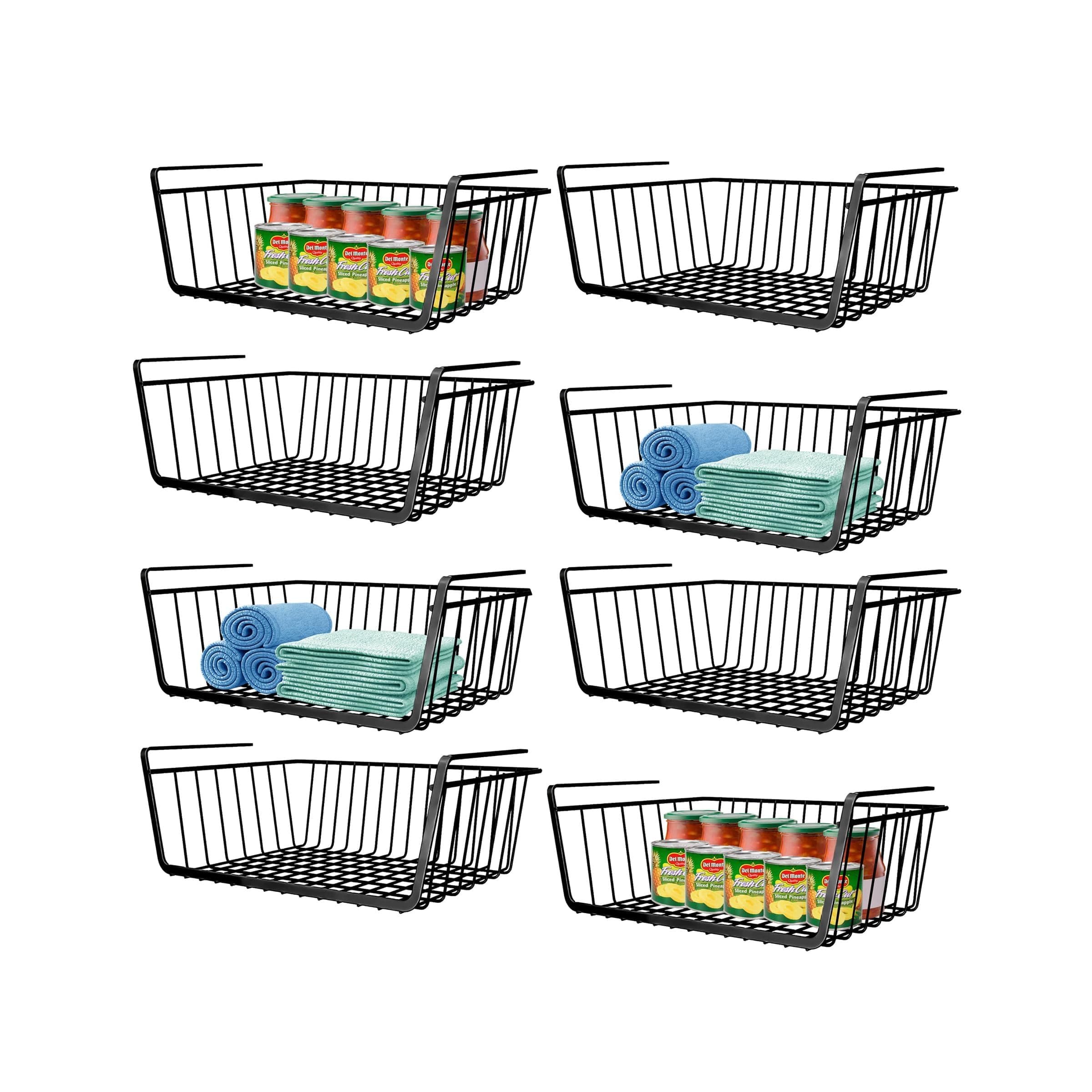 Undershelf Storage Basket, Wide Wire Organizer