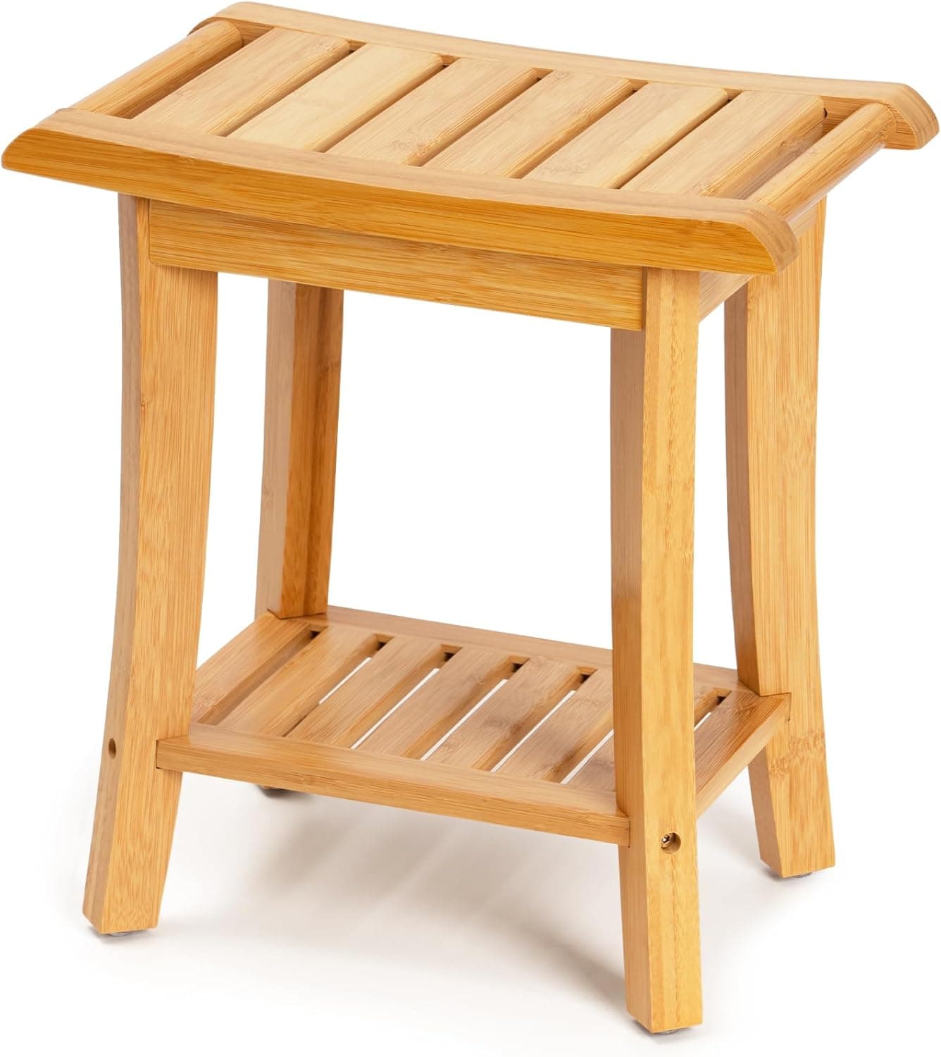 Unibambou Bamboo Shower Bench with Storage Shelf