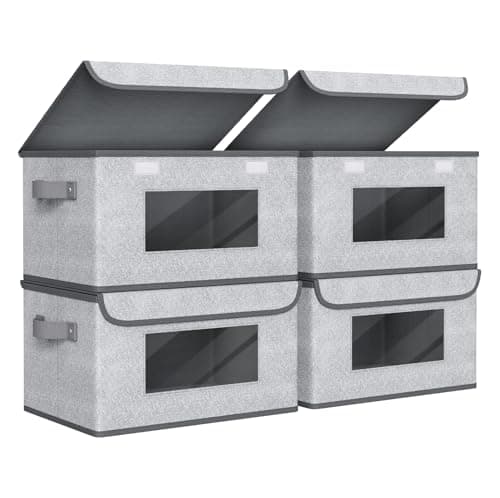 Univivi Collapsible Storage Bins with Lids - 4 Pack