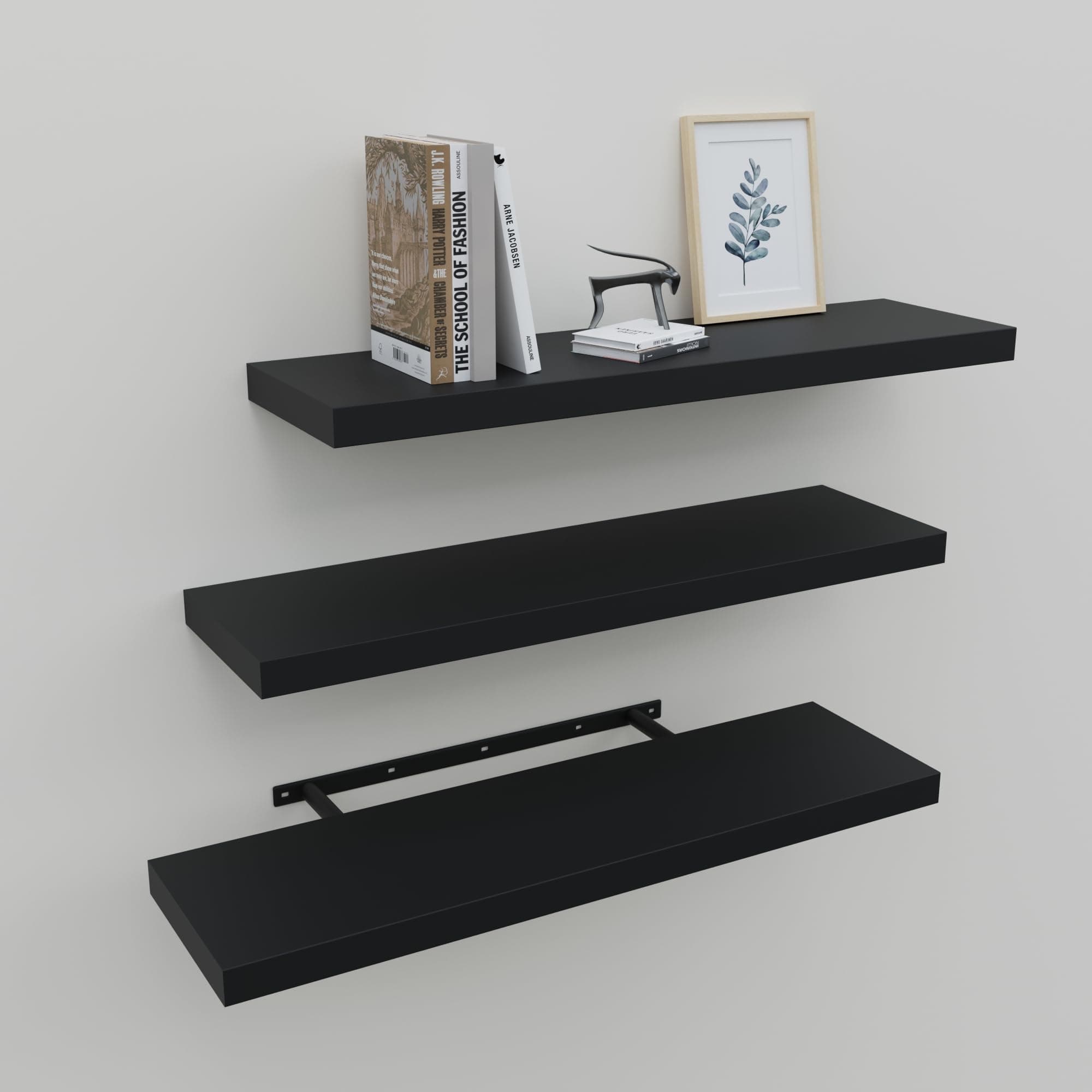Upassion White Floating Shelves Set of 3 Wall Mounted