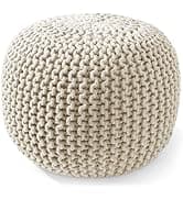 Urban Shop Round Knit Pouf Ottoman