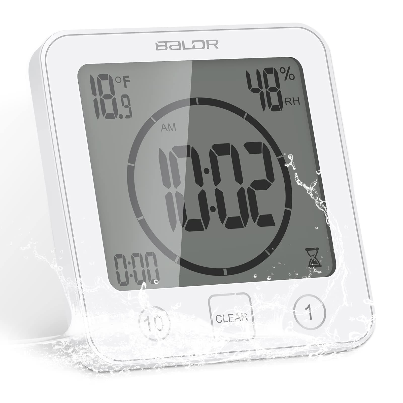 USAOSHOP Bathroom Waterproof Shower Clock with Countdown