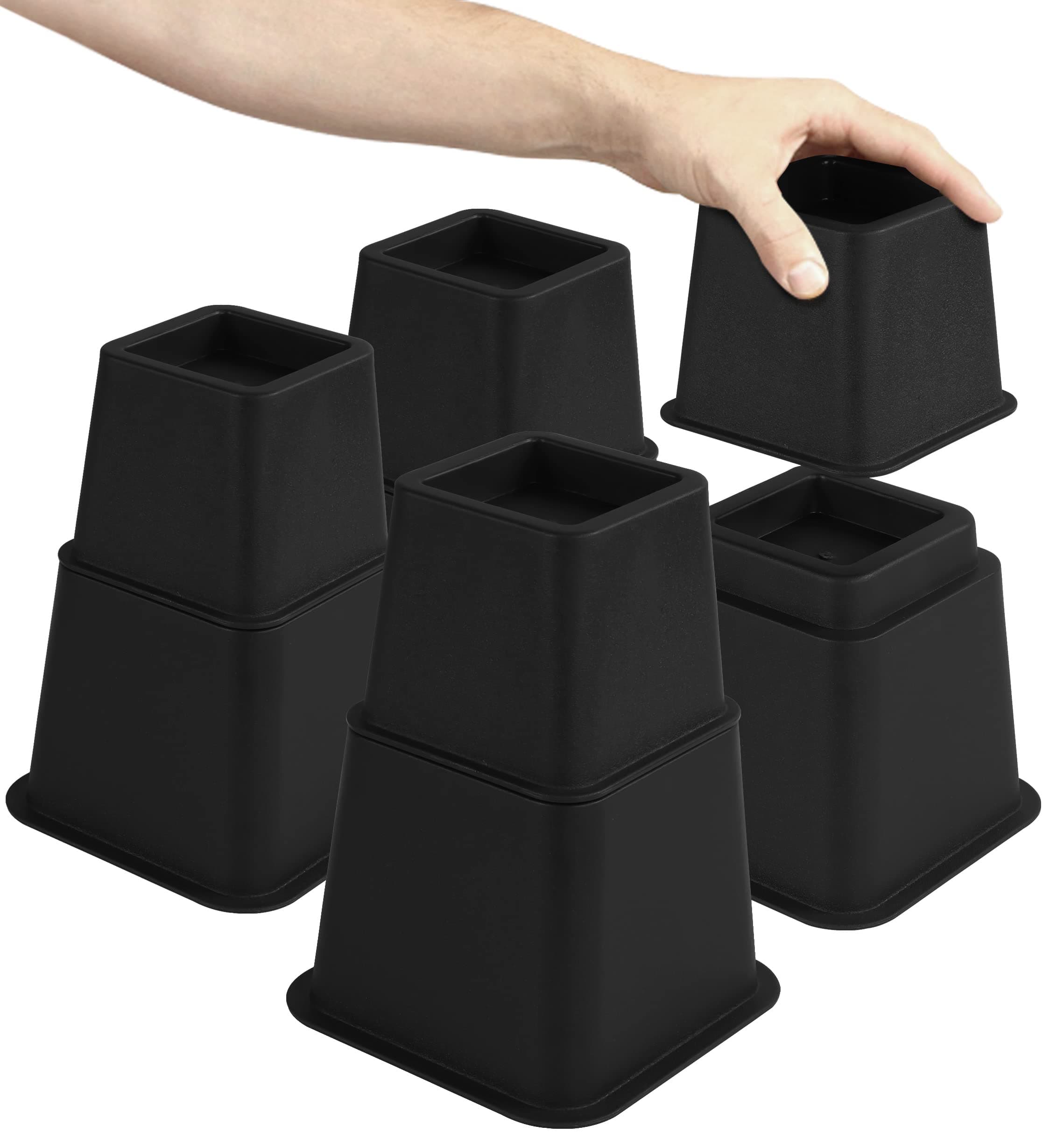 Utopia Bedding Adjustable Furniture Risers, 3 and 5 in., Black (4-Pack)