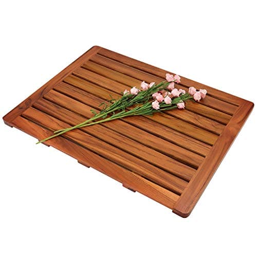 Utoplike Teak Wood Mat, 24 x 24 inch Large Square