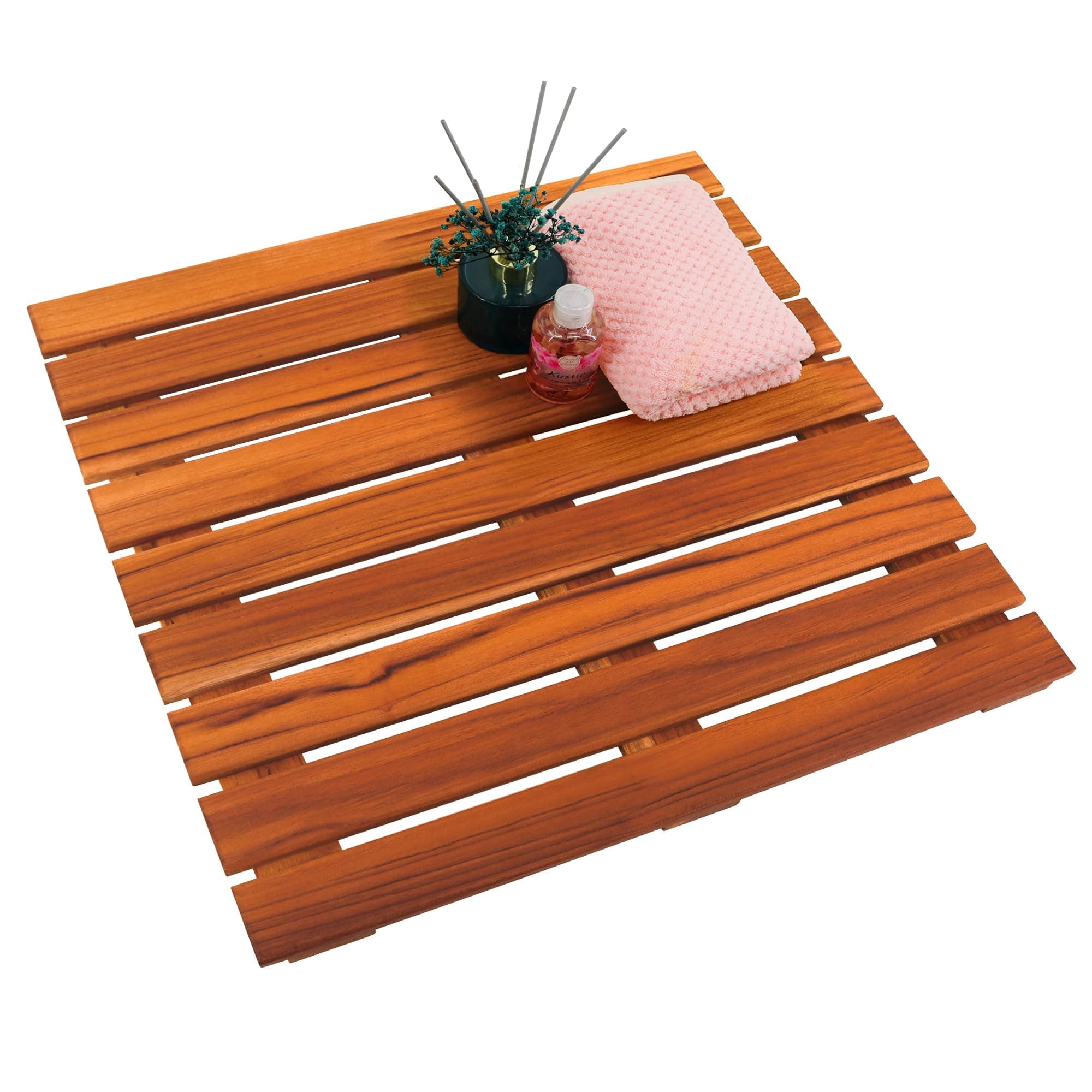VaeFae Teak Shower Mat, Non-Slip, 20 x 13 inch, Luxury Spa