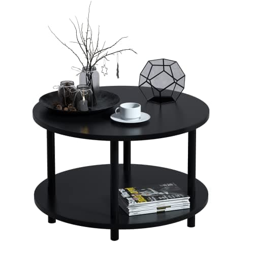 Vanrohe Small Round Coffee Table — Black, 23.5 in.