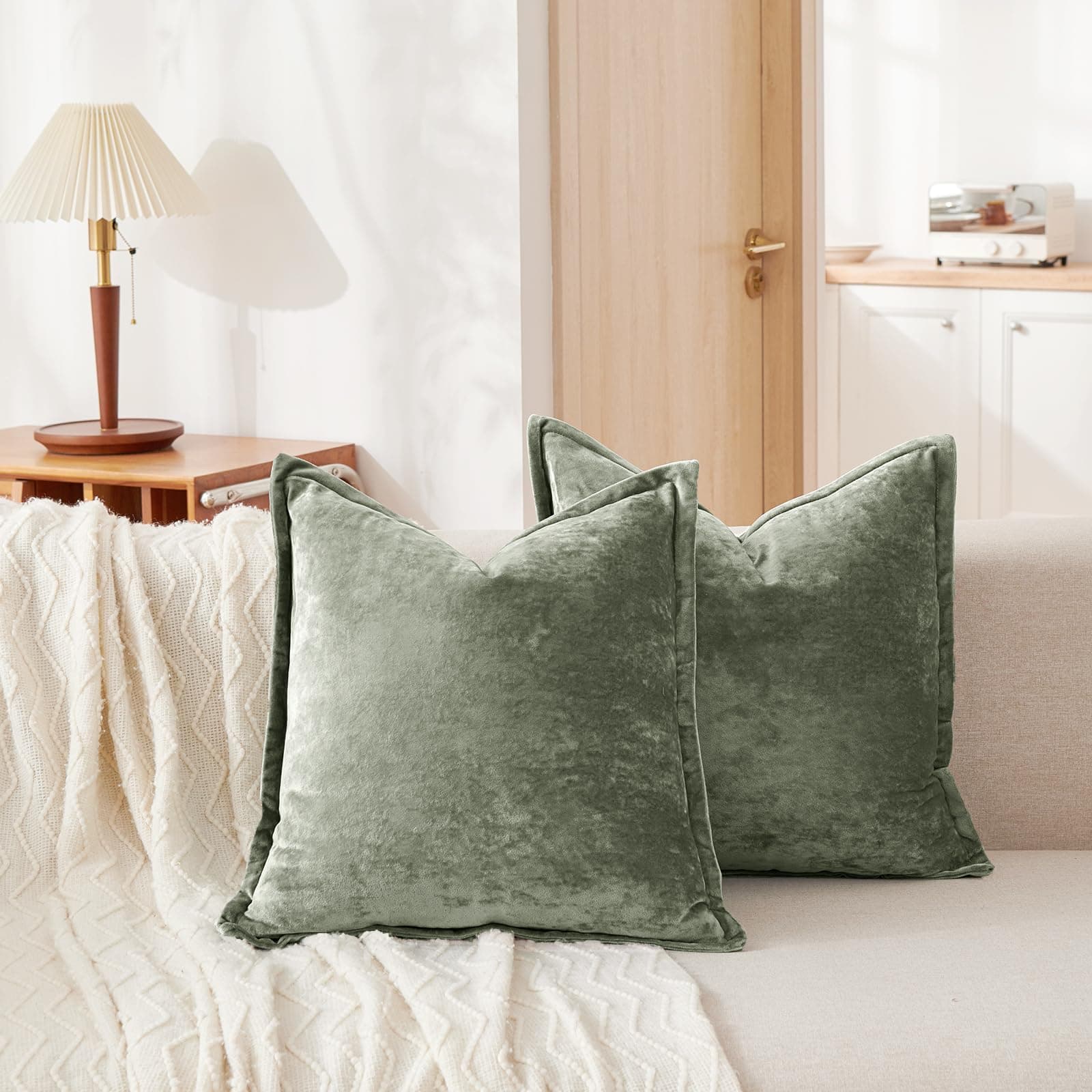 COCOPLOCEUS Velvet Euro Shams 26x26 Set of 2