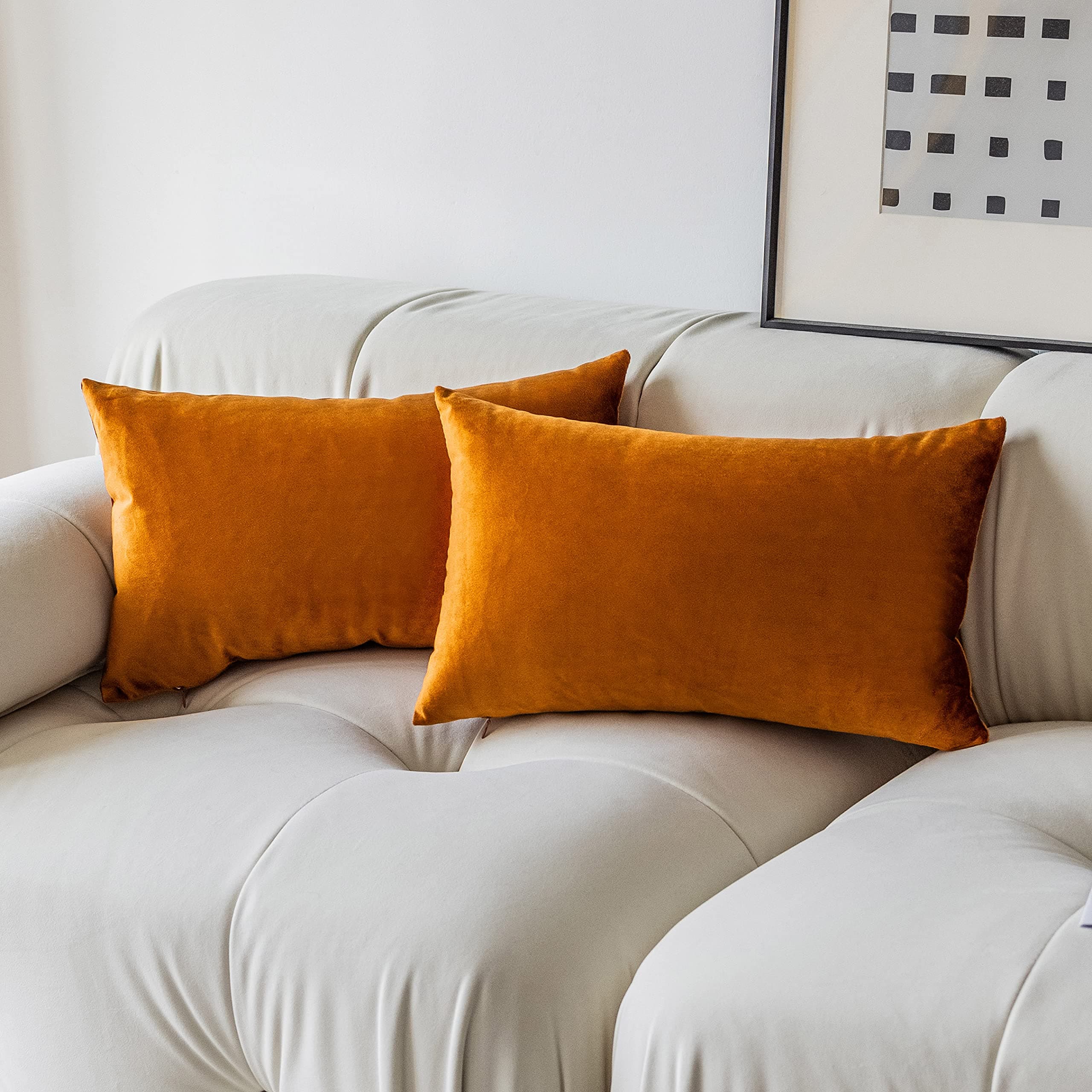 Velvet Lumbar Pillow Cover 12x20